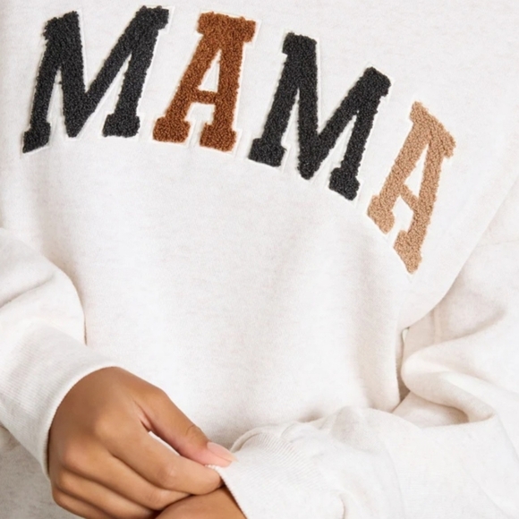Z Supply Cream Sweater with 'MAMA' Design​ - Picture 2 of 2